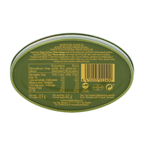 Bonito del Norte en aceite de oliva Virgen Extra PALACIO DE ORIENTE 115g image number