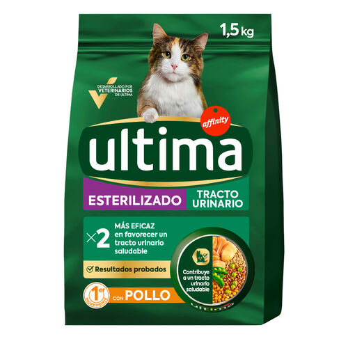 PIENSO PARA GATO ESTERILIZADO TRACTO URINARIO ULTIMA 1,5kg image number