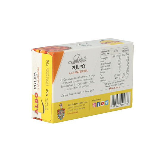 PULPO ALBO MARINERA 116g image number