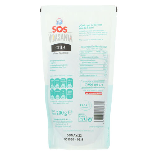 CHIA SOS VIDASANIA 200g image number