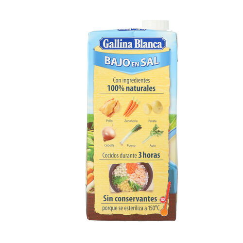 CALDO DE POLLO BAJO EN SAL GALLINA BLANCA 1L image number