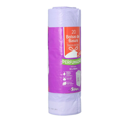 Bolsa de basura morada perfumada autocierre SELEX 30L 15 bolsas image number