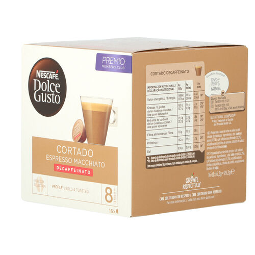 CAFE DOLCE GUSTO CORTADO DESCAFEINADO 16 CAPSULAS image number