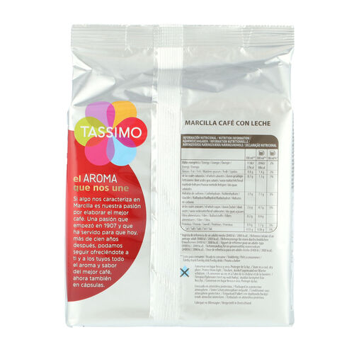 CAFE TASSIMO MARCILLA CON LECHE 16 CAPSULAS image number