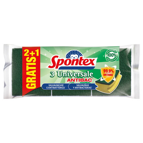 ESTROPAJO SALVAUÑAS SPONTEX Pack 2+1 uds image number