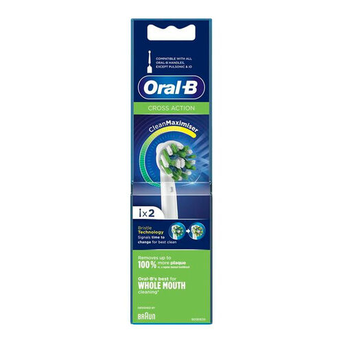 RECAMBIO CEPILLO DENTAL ELECTRICO ORAL B CROSS ACTION PACK 2 image number