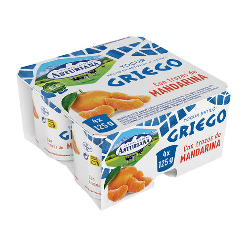 YOGUR GRIEGO CON MANDARINA CENTRAL LECHERA ASTURIANA 4X125g image number
