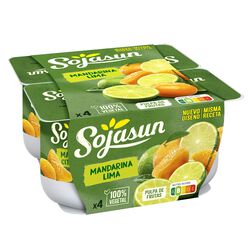 Yogur de soja con mandarina y lima SOJASUN 4x100g