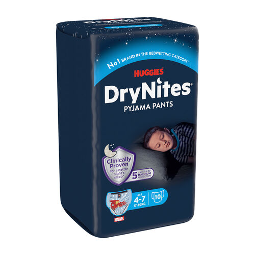 CALZONCILLOS ABSORBENTES NIÑOS 4-7 AÑOS DRYNITES HUGGIES 10uds image number