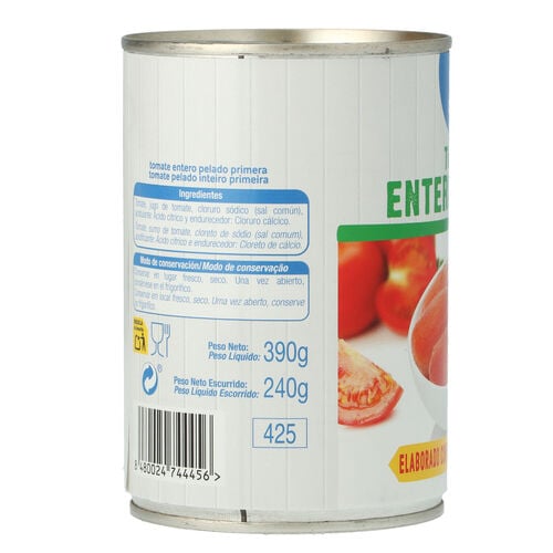 TOMATE ALTEZA ENTERO PELADO 390g image number