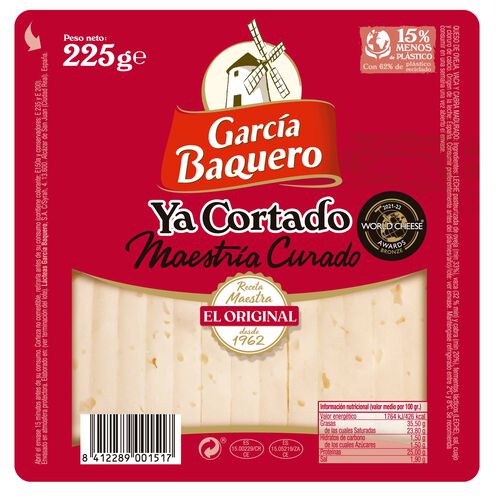 Queso curado Ya Cortado GARC&Iacute;A BAQUERO 250g image number