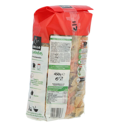 Pasta pajaritas vegetales GALLO 450g image number