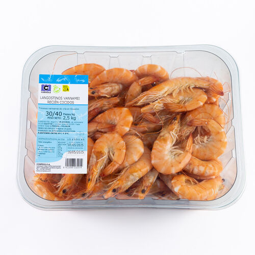 Langostinos VANNAMEI reci&eacute;n cocidos 300g image number