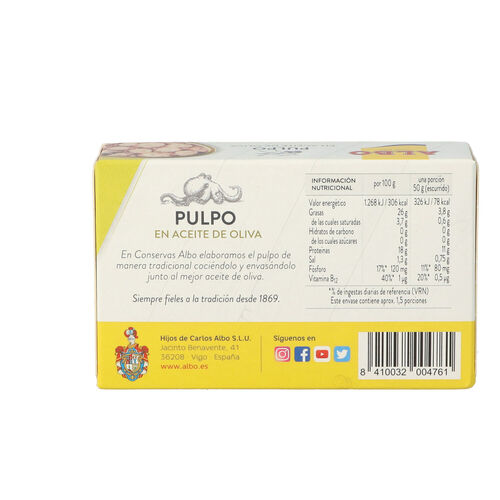 Pulpo ALBO oliva 116g image number