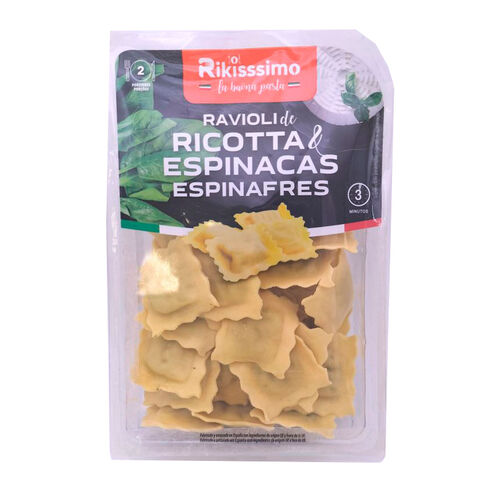Pasta fresca ravioli de ricotta y espinacas RIKISSSIMO 250g image number
