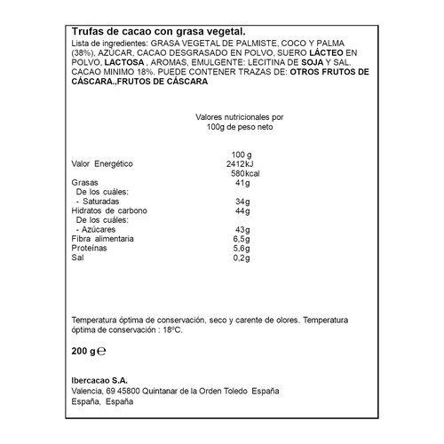 TRUFAS DE CACAO ALTEZA 200g image number