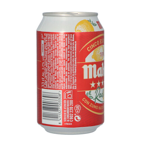 Cerveza MAHOU Radler lata 33cl image number