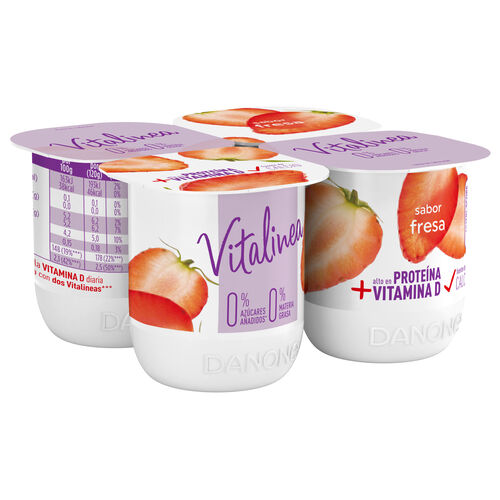 Yogur desnatado con fresa VITALINEA 4x120g image number