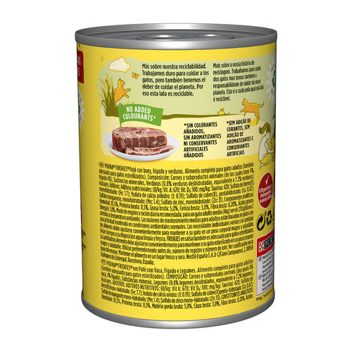 Gato humedo FRISKIES adulto con buey e higado en pate 400g image number