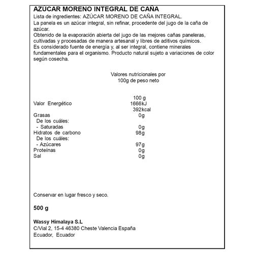 Panela de ca&ntilde;a Integral sin refinar ALTEZA 500g image number