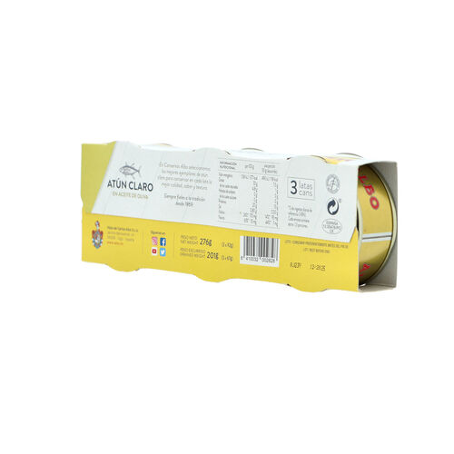 ATUN CLARO EN ACEITE DE OLIVA ALBO 3X92g image number