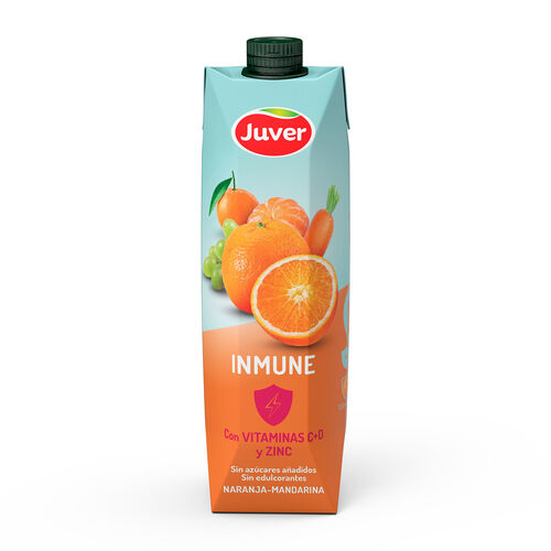 Bebida refrescante sabor naranja y mandarina Inmune JUVER 1L image number