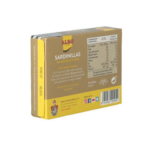 SARDINILLA EN ACEITE DE OLIVA ALBO 105g image number