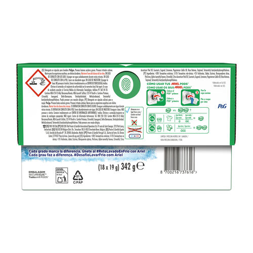 Detergente en c&aacute;psulas Todoen1 Frescor Duradero ARIEL 18 lavados image number
