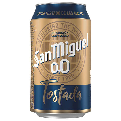 CERVEZA SAN MIGUEL 0 TOSTADA LATA 33cl image number