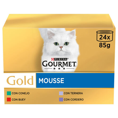 Comida h&uacute;meda para gato adulto mousse GOURMET Gold 24x85g image number