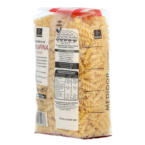 PASTA FINA HELICES GALLO 400g image number
