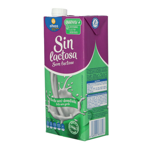 LECHE SEMIDESNATADA SIN LACTOSA ENRIQUECIDA EN VITAMINAS A D E Y B9. UHT image number