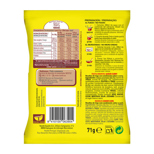 Pasta oriental al curri MAGGI 71g image number
