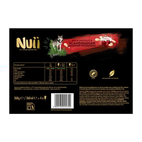 Helado crema con queso mascarpone con ar&aacute;ndanos NUII 4x90ml image number