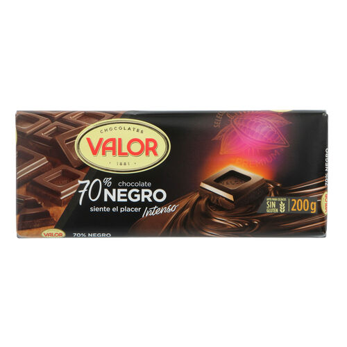 CHOCOLATE VALOR NEGRO 70% 200g image number