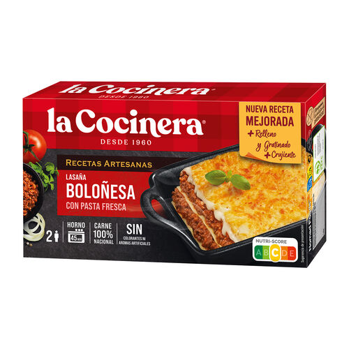 Lasa&ntilde;a bolo&ntilde;esa con pasta fresca LA COCINERA 500g image number