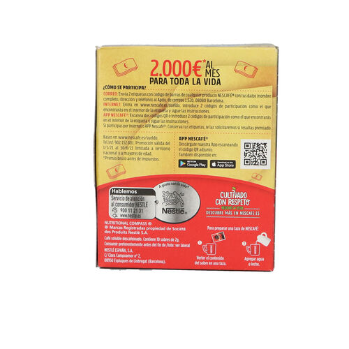NESCAFE DESCAFEINADO 10 SOBRES 20g image number