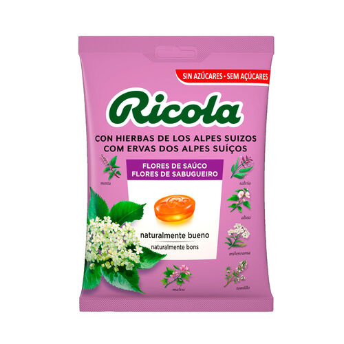CARAMELOS FLORES DE SAUCO SIN AZUCAR RICOLA BOLSA 70g image number