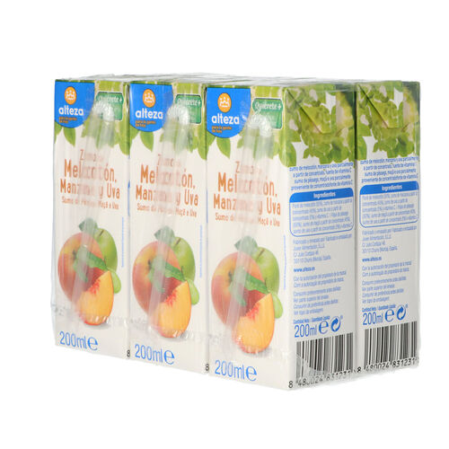 Zumo de melocoton, uva y manzana ALTEZA 6x200ml image number