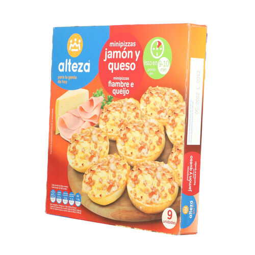 Mini pizza congelada de jam&oacute;n y queso ALTEZA 9uds 270g image number