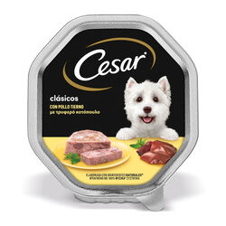 Comida h&uacute;meda para perro adulto con pollo CESAR 150g