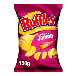 Ruffles jamón patatas fritas onduladas 150g