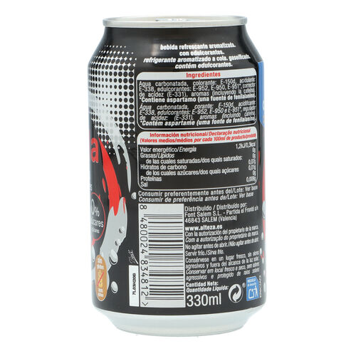 Refresco cola cero ALTEZA lata 33cl image number