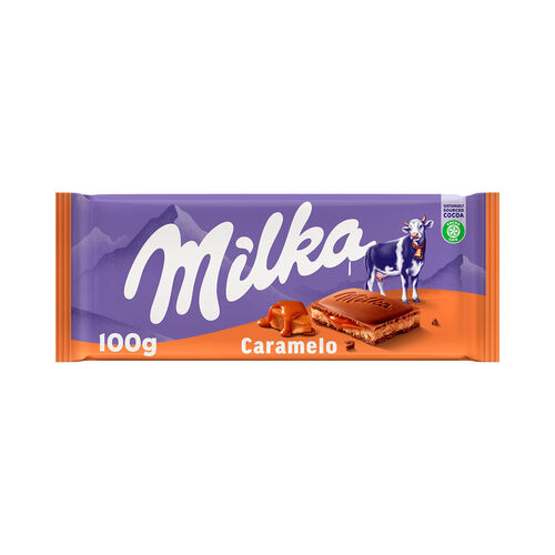 CHOCOLATE CON LECHE RELLENO DE CARAMELO MILKA 100g image number