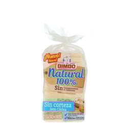 PAN DE MOLDE SIN CORTEZA 100% NATURAL BIMBO 450g