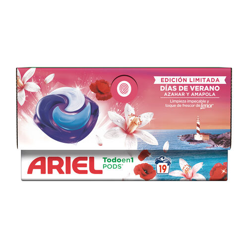 Detergente en c&aacute;psulas D&iacute;as de Verano Azahar y Amapola ARIEL 19uds image number
