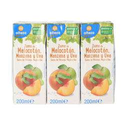 ZUMO DE MELOCOTON, UVA Y MANZANA ALTEZA 6X200ml
