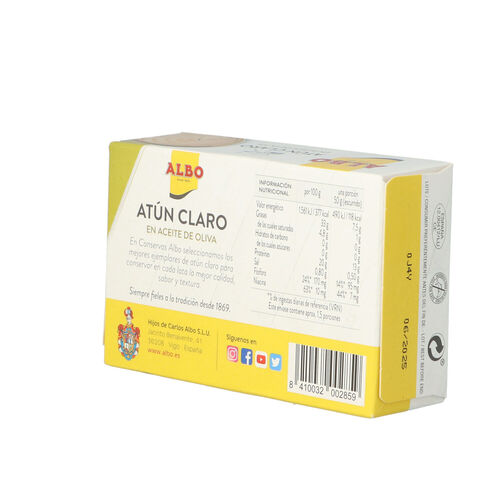 ATUN CLARO EN ACEITE DE OLIVA ALBO 112g image number