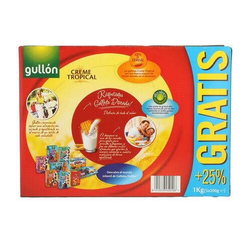 Galleta creme Tropical GULL&Oacute;N 800g image number