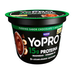 Pudding sabor chocolate y avellanas con proteínas YOPRO DANONE 150g